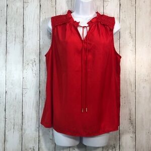 Skies are Blue Tie Bow Red Sleeveless Top NWT Medium